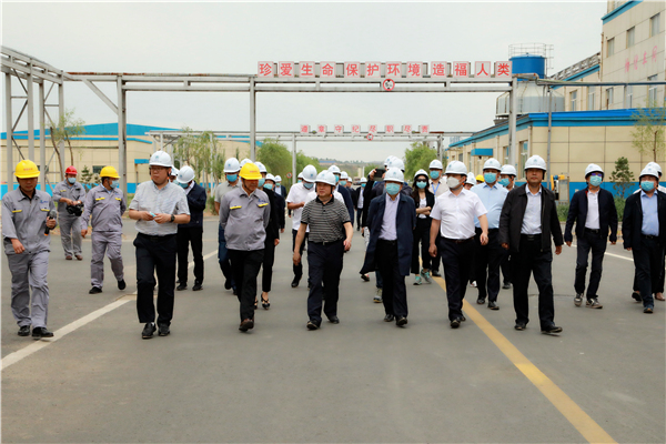 陕西PT电子游戏集团复工复产促增长项目观摩会议与会人员走进大秦国源三秦PT电子游戏秦国园区在榆项目